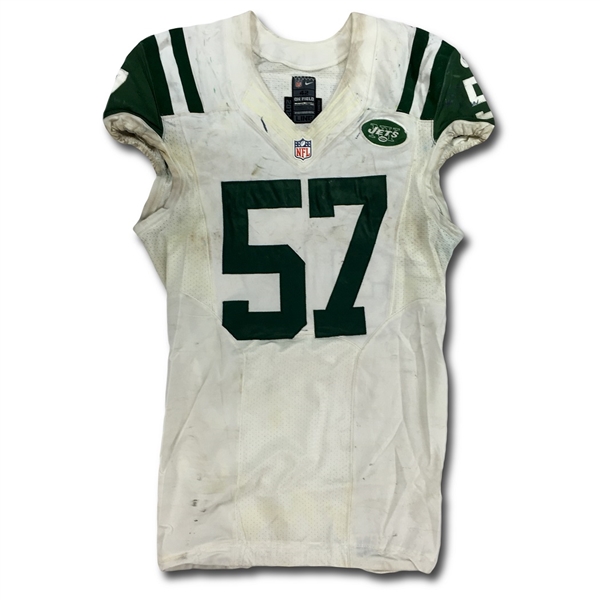 Bart Scott 2012 New York Jets Game Used Road Jersey - Multiple Game Use & Repairs