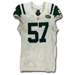 Bart Scott 2012 New York Jets Game Used Road Jersey - Multiple Game Use & Repairs