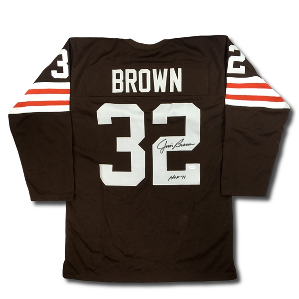 Jim Brown Cleveland Browns Autographed Jersey - "HOF 71" Inscription (JSA COA)