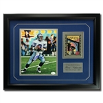 Troy Aikman Autographed 8x10 Framed Display w/Unique Super Bowl XXVII Patch (JSA COA)