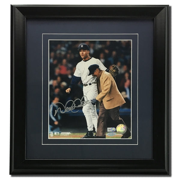 Derek Jeter Autographed 8x10" Framed Display (MLB Holo & Steiner COA)