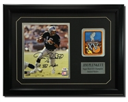 Jim Plunkett Autographed 8x10 Framed Display w/Super Bowl XV Patch (PSA COA)