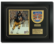 Terry Bradshaw Autographed 8x10 Framed Display w/Super Bowl XIV Patch (PSA COA)