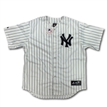 Yogi Berra Autographed New York Yankees Pinstripe Majestic Replica Jersey - HOF 72 Inscription (MLB Holo, JSA COA)