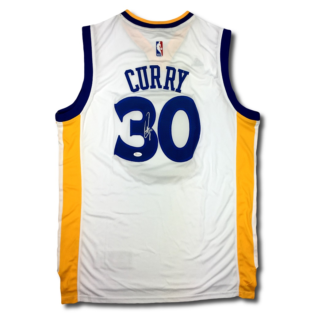 Golden State Warriors Stephen Curry Autographed Framed White Adidas 2017  NBA Finals Champions Jersey Beckett BAS Stock #218632