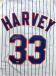 Matt Harvey Autographed New York Mets Pinstripe Licensed Authentic Majestic Jersey (MLB Holo)