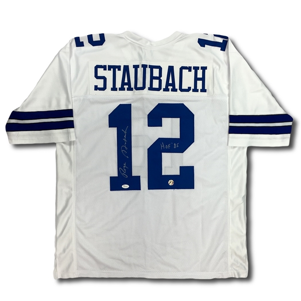 Roger Staubach Autographed Dallas Cowboys Jersey - "HOF 85" Inscription (JSA COA, Player Holo) 