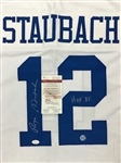 Roger Staubach Autographed Dallas Cowboys Jersey - HOF 85 Inscription (JSA COA, Player Holo) 