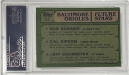 1982 Topps Cal Ripken Jr. Signed Rookie Baseball Card - PSA Gem Mint 10 Auto