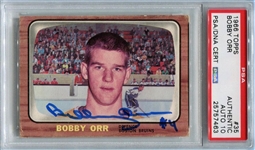1966 Topps Bobby Orr Signed Rookie Card - PSA Gem Mint 10 Autograph Grade