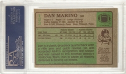 1984 Topps Dan Marino Signed Rookie Card - PSA Gem Mint 10 Autograph Grade