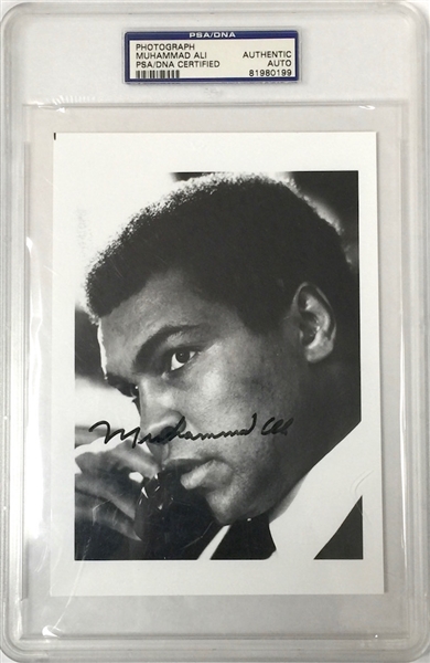 Muhammad Ali Autograped Black & White Photograph - PSA Slabbed/Encased