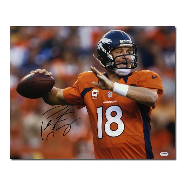 Peyton Manning Autographed 16x20" Denver Broncos Photograph (PSA COA)