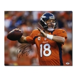 Peyton Manning Autographed 16x20 Denver Broncos Photograph (PSA COA)