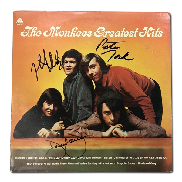 The Monkees Autographed Greatest Hits Album - Davy Jones, Micky Dolenz & Peter Tork (JSA COA)