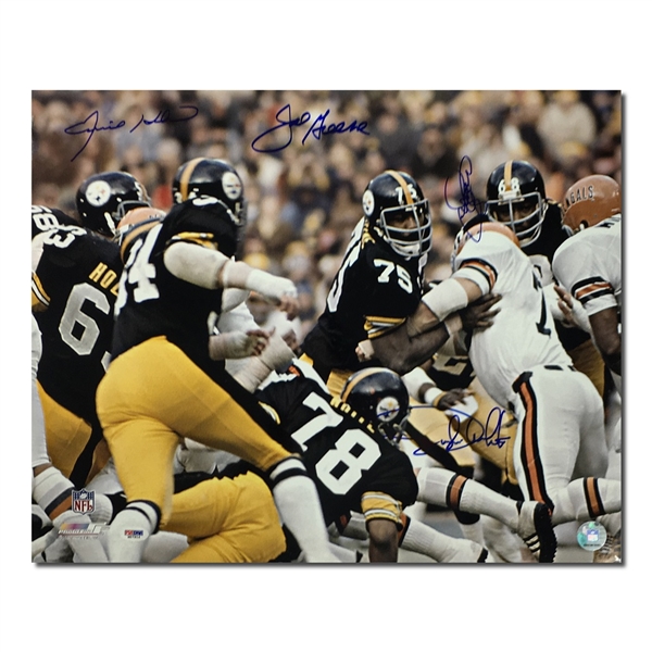 Pittsburgh Steelers "Steel Curtain" Autographed 16x20" Photograph - Joe Greene, LC Greenwood, Ernie Holmes & Dwight White (PSA LOA)