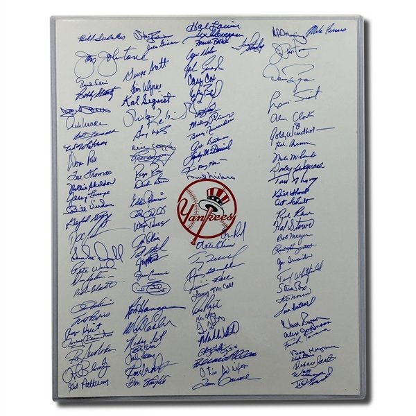 New York Yankees Hall of Famers & Stars Autographed 16x20" Poster - 111 Signatures! 
