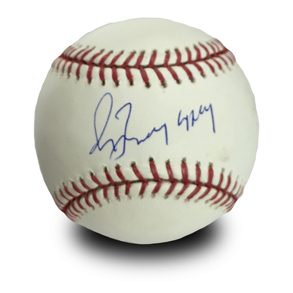 Greg Maddux Autographed Official Baseball "4x CY" Inscription (MLB Holo)
