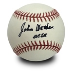 John Wooden Autographed Official Baseball - "UCLA" Inscription (JSA COA)