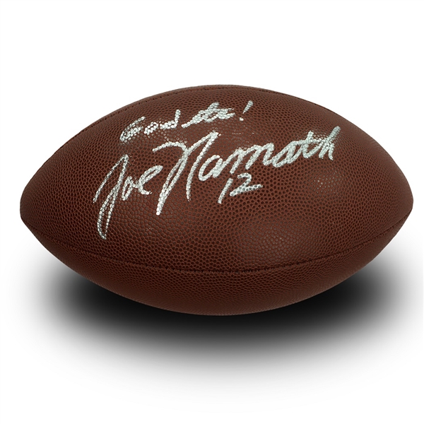 Joe Namath Autographed & Inscribed Wilson Replica NFL Football - "Go Jets" Inscription (PSA COA)