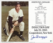 Joe DiMaggio Autographed 8x10 HOF Induction Day Photograph (JSA LOA)