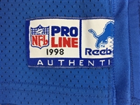 Robert Porcher 1998 Detroit Lions Game Used Jersey - Several Huge Repairs