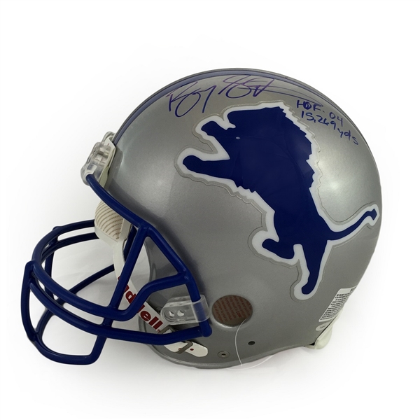 Barry Sanders Autographed Detroit Lions Proline Helmet - "HOF 04, 15,269yds" Inscription (TRISTAR COA)