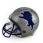 Barry Sanders Autographed Detroit Lions Proline Helmet - HOF 04, 15,269yds Inscription (TRISTAR COA)