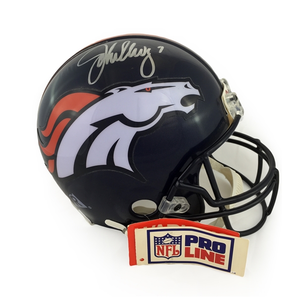 John Elway Autographed Denver Broncos Full Size Authentic Proline Helmet (JSA LOA)