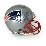 Tom Brady & Rob Gronkowski Autographed New England Patriots Authentic Proline Helmet (JSA LOA)
