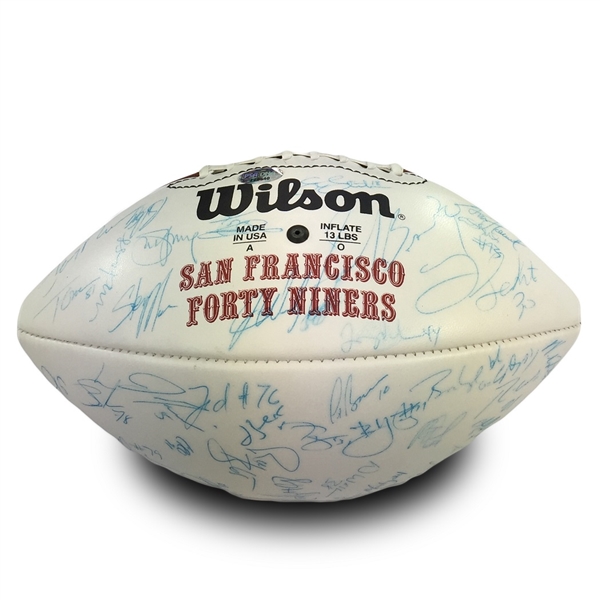 1999 San Francisco 49ers Team Autographed Football - Steve Young & Jerry Rice (PSA LOA)