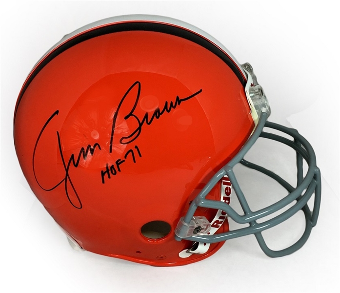 Jim Brown Autographed Cleveland Browns Proline Helmet - "HOF 71" Inscription (PSA COA)