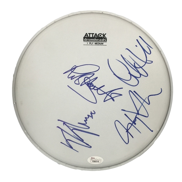 Judas Priest Autographed Drumhead - Rob Halford, KK Downing, Ian Hill, Glenn Tipton (JSA LOA)