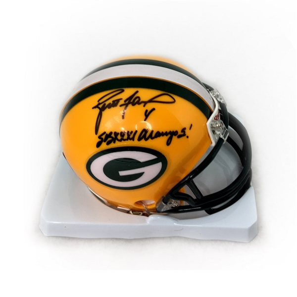 Brett Favre Autographed Green Bay Packers Mini Helmet - "SB XXXI Champs!" Inscription