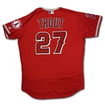 Mike Trout 2016 Angels Game Used TEAM MVP TROPHY NIGHT Jersey - MVP Season (Meigray Photo Match LOA) 