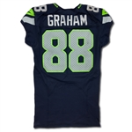 Jimmy Graham 2016 Seattle Seahawks Game Used Home Jersey - TD & Photo Matched (Seahawks COA)