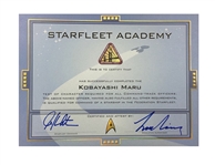 Leonard Nimoy & William Shatner Signed Star Trek Starfleet Academy Certificate