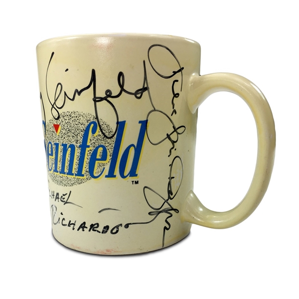 Lot Detail - Seinfeld TV Show Cast Signed Coffee Mug - Jerry Seinfeld ...