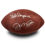 Joe Montana, Gale Sayers, Jimmy Johnson, Joe Perry & Ron Yary Signed Authentic NFL Football (JSA)