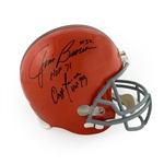 Jim Brown & Ozzie Newsome Signed & "HOF" Inscribed Cleveland Browns Full Size Replica Helmet (JSA LOA)