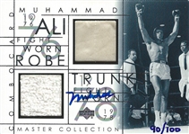 Muhammad Ali Fight Worn Trunks & Robe Upper Deck Master Collection Insert Auto Card LE 90/100