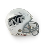 Joe Montana, Drew Brees, Troy Aikman, Plunkett & Dawson Signed & Inscribed Super Bowl MVP Proline Helmet (GT, Player Holos)