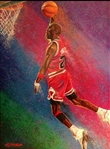 Michael Jordan 30x40" Limited Edition #d Art Embellished Print by Legendary Artist Bill Lopa