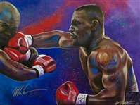 Mike Tyson Signed 30x40" Limited Edition #d Art Embellished Print by Legendary Artist Bill Lopa
