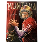 Joe Montana Signed 40x30" Hand Painted Art Giclee by John Prince - Only 3 Made! - Stunning! (Montana Holo, Palm Beach)