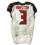 Jameis Winston 10/30/16 Tampa Bay Buccaneers Game Used Jersey - 2 TDs - Photo Matched - Unwashed (NFL/PSA COA)