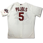Albert Pujols 4/24/2009 Game Used & Signed (Front & Back) St. Louis Cardinals Home Jersey (MLB Auth/Upper Deck/JSA)