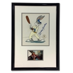 Mickey Mantle Signed Bugs Bunny Cartoon Animation Cel - 26x18" Framed w/Signing Photo (JSA LOA)