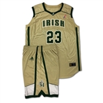 LeBron James St. Mary - St. Vincent Fighting Irish High School Game Used Gold Jersey & Shorts