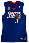 Allen Iverson 2001-02 Philadelphia 76ers Game Used Alternate Jersey